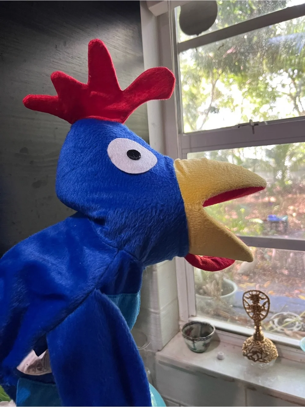 Blue & Yellow Parrot Or Bird Hand Puppet- Childrens Toy